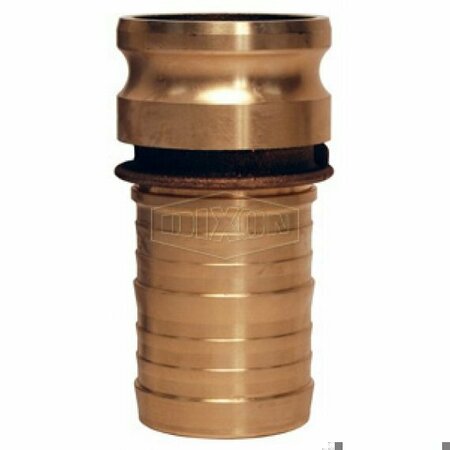 DIXON Boss-Lock Type E Cam and Groove Adapter, 1-1/4 in, Male Adapter x Hose Shank, Brass, Domestic 125-E-BR